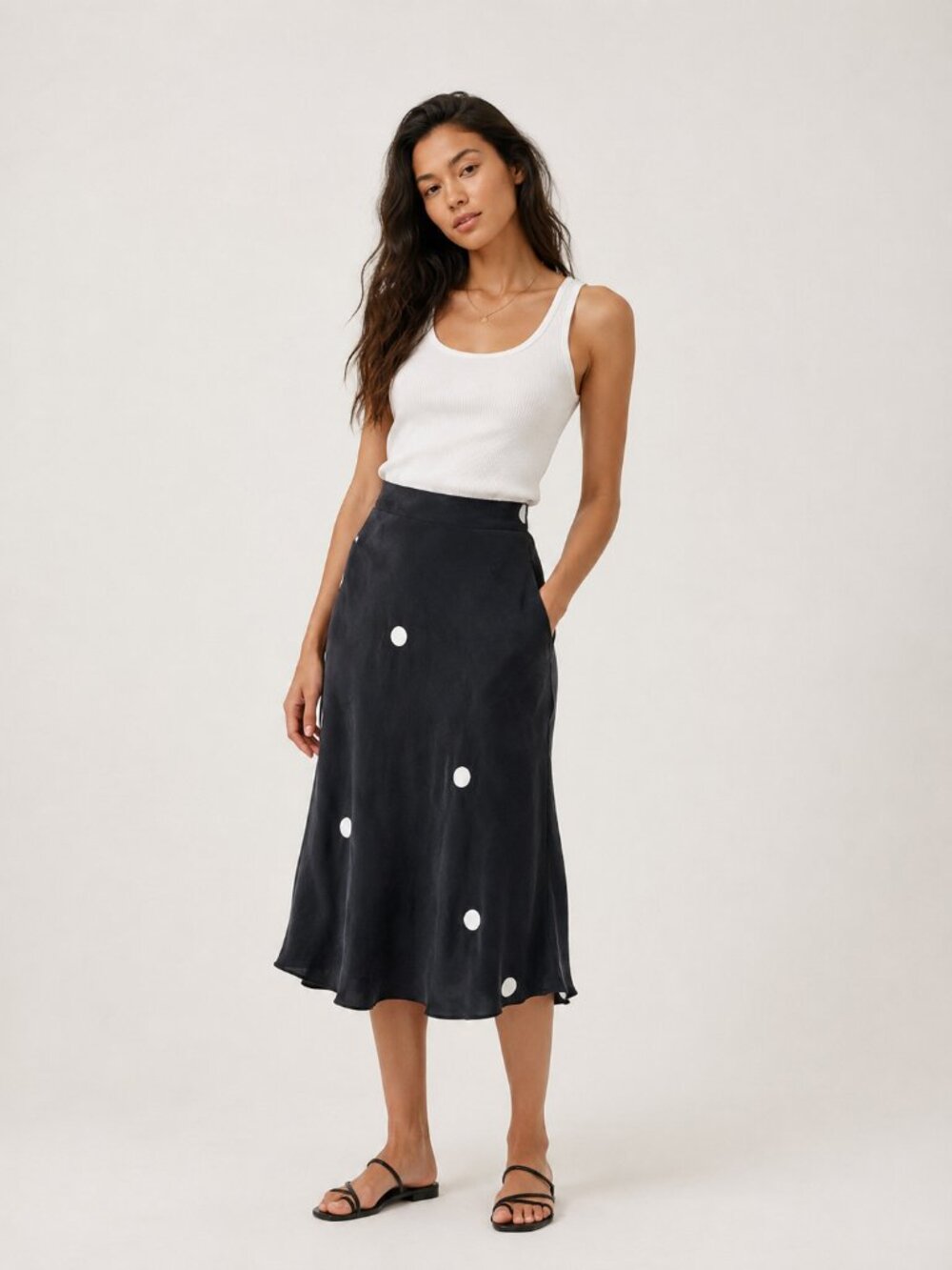 H&M NWT polka dot draped skirt size 6